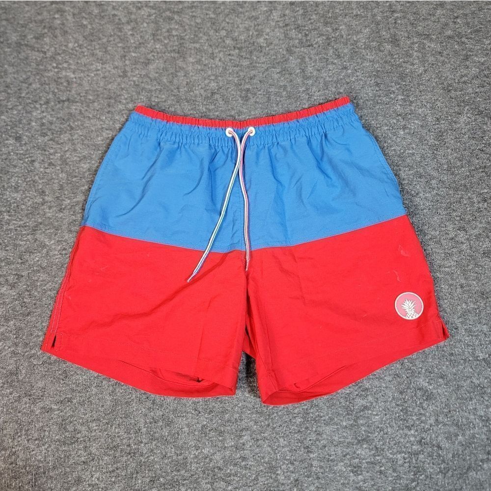 Chubbies The Liberties Mens Swim Trunk Size S Blue Red  5.5” Magic Print Classic